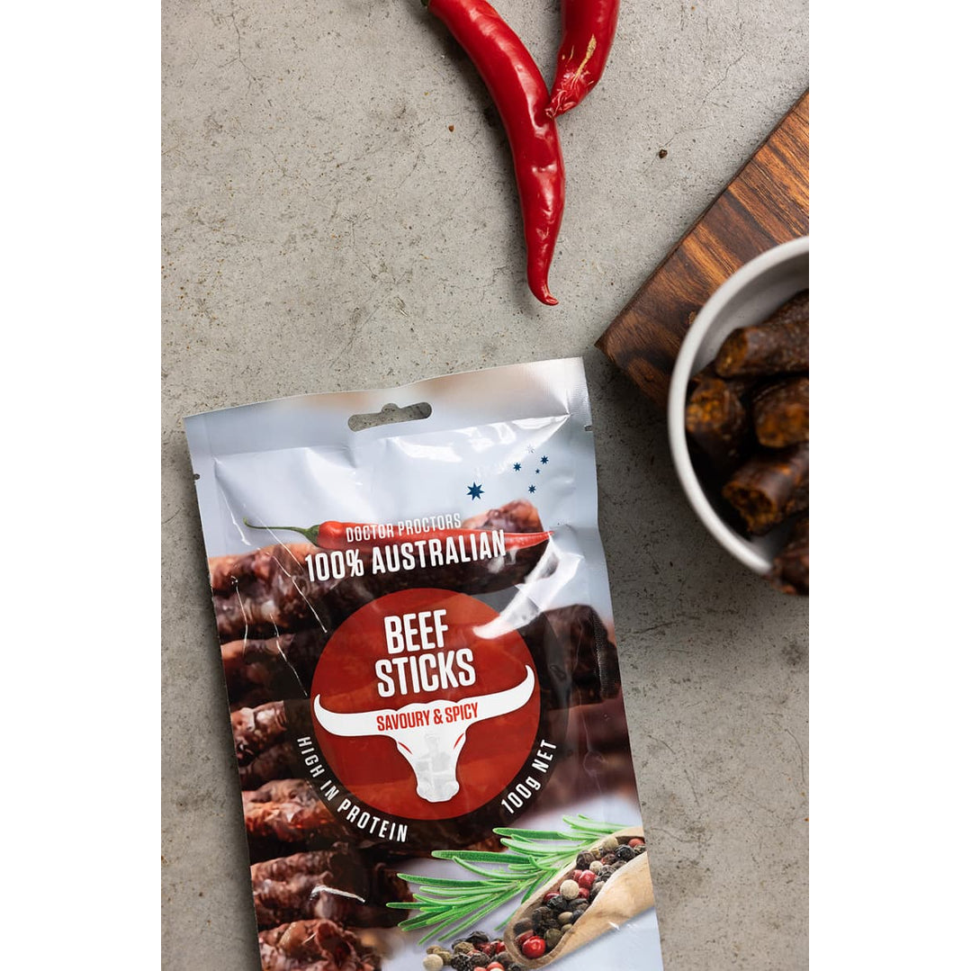 Doctor Proctor's Savoury & Spicy Droëwors Beef Sticks 100g