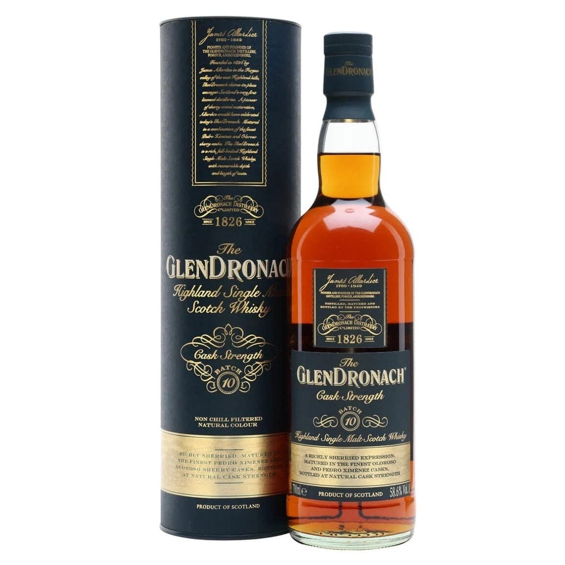 Glendronach Cask Strength Batch 10 Single Malt Whisky  58.6% ABV 700ml