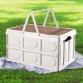 SOGA 34.5 cm 18L White Car & Camping Foldable Storage Box Crate Stackable Container with Handle