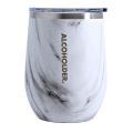 ALCOHOLDER Stemless Vacuum Insulated Wine Tumbler 355ml - WHITE MARBLE