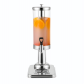 SOGA Single 3L Silver Stainless Steel Beverage Dispenser Ice Cylinder Clear Juicer Hot Cold Water Jug
