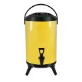 SOGA 12L Stainless Steel Insulated Milk Tea Barrel Hot and Cold Beverage Dispenser Container with Faucet Yellow