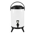 SOGA 12L Stainless Steel Insulated Milk Tea Barrel Hot and Cold Beverage Dispenser Container with Faucet White