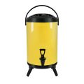 SOGA 10L Stainless Steel Insulated Milk Tea Barrel Hot and Cold Beverage Dispenser Container with Faucet Yellow