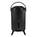 SOGA 14L Stainless Steel Insulated Milk Tea Barrel Hot and Cold Beverage Dispenser Container with Faucet Black