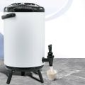SOGA 18L Stainless Steel Insulated Milk Tea Barrel Hot and Cold Beverage Dispenser Container with Faucet White