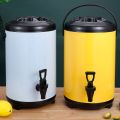 SOGA 18L Stainless Steel Insulated Milk Tea Barrel Hot and Cold Beverage Dispenser Container with Faucet White
