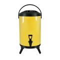 SOGA 8L Stainless Steel Insulated Milk Tea Barrel Hot and Cold Beverage Dispenser Container with Faucet Yellow