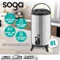 SOGA 8L Portable Insulated Cold/Heat Coffee Tea Beer Barrel Brew Pot With Dispenser
