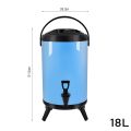 SOGA 18L Stainless Steel Insulated Milk Tea Barrel Hot and Cold Beverage Dispenser Container with Faucet Blue