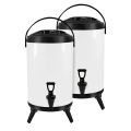 SOGA 2X 14L Stainless Steel Insulated Milk Tea Barrel Hot and Cold Beverage Dispenser Container with Faucet White