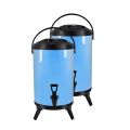 SOGA 2X 10L Stainless Steel Insulated Milk Tea Barrel Hot and Cold Beverage Dispenser Container with Faucet Blue