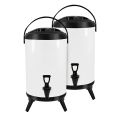 SOGA 2X 12L Stainless Steel Insulated Milk Tea Barrel Hot and Cold Beverage Dispenser Container with Faucet White