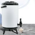 SOGA 2X 14L Stainless Steel Insulated Milk Tea Barrel Hot and Cold Beverage Dispenser Container with Faucet White