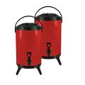 SOGA 2X 14L Stainless Steel Insulated Milk Tea Barrel Hot and Cold Beverage Dispenser Container with Faucet Red