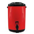 SOGA 2X 14L Stainless Steel Insulated Milk Tea Barrel Hot and Cold Beverage Dispenser Container with Faucet Red