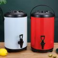 SOGA 2X 14L Stainless Steel Insulated Milk Tea Barrel Hot and Cold Beverage Dispenser Container with Faucet Red