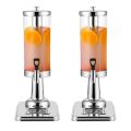 SOGA 2X Single 3L Silver Stainless Steel Beverage Dispenser Ice Cylinder Clear Juicer Hot Cold Water Jug