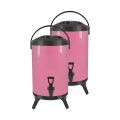 SOGA 2X 10L Stainless Steel Insulated Milk Tea Barrel Hot and Cold Beverage Dispenser Container with Faucet Pink