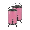 SOGA 2X 14L Stainless Steel Insulated Milk Tea Barrel Hot and Cold Beverage Dispenser Container with Faucet Pink