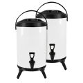 SOGA 2X 16L Stainless Steel Insulated Milk Tea Barrel Hot and Cold Beverage Dispenser Container with Faucet White