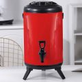 SOGA 14L Stainless Steel Insulated Milk Tea Barrel Hot and Cold Beverage Dispenser Container with Faucet Red