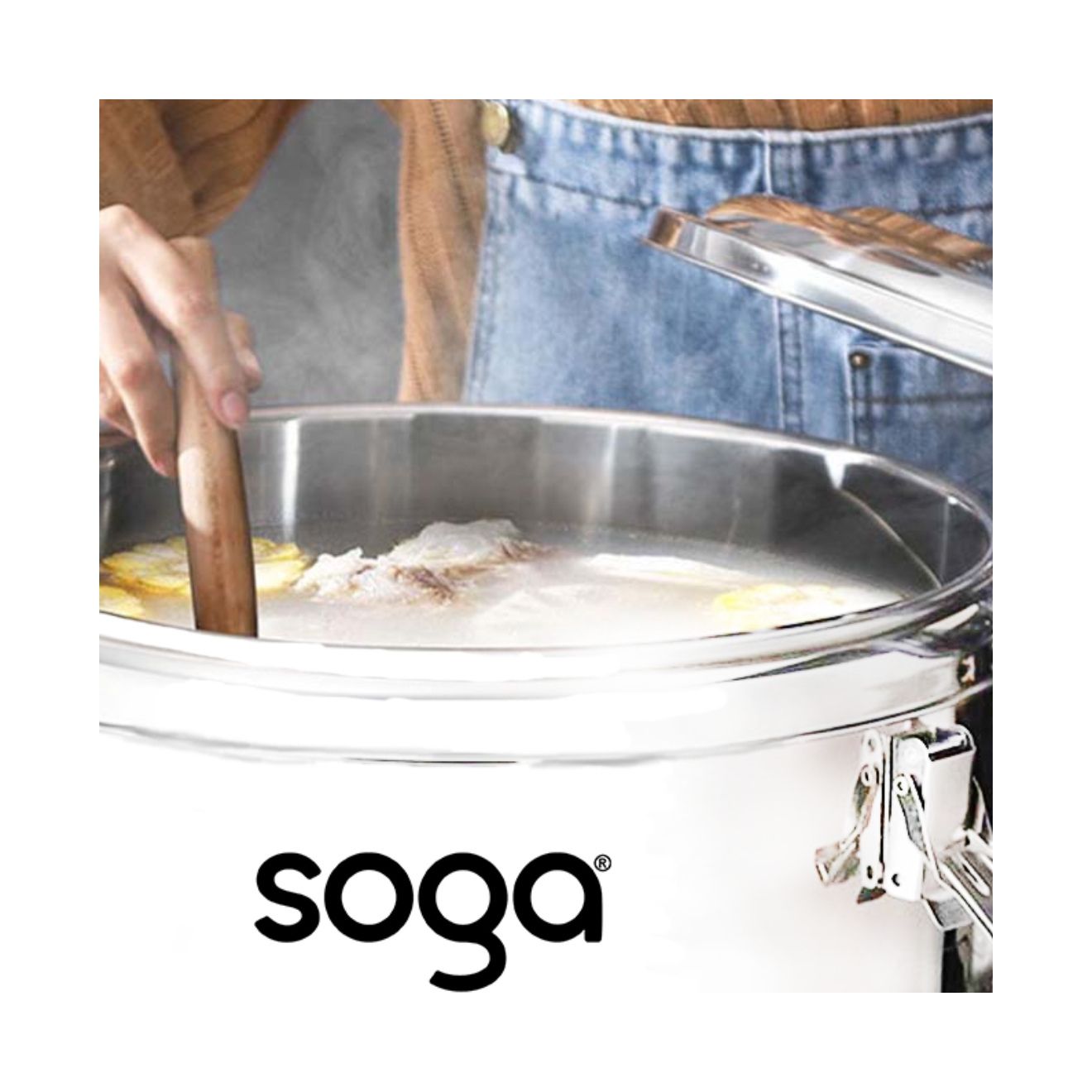 SOGA 2X 40L Stainless Steel Insulated Stock Pot Hot & Cold Beverage Container