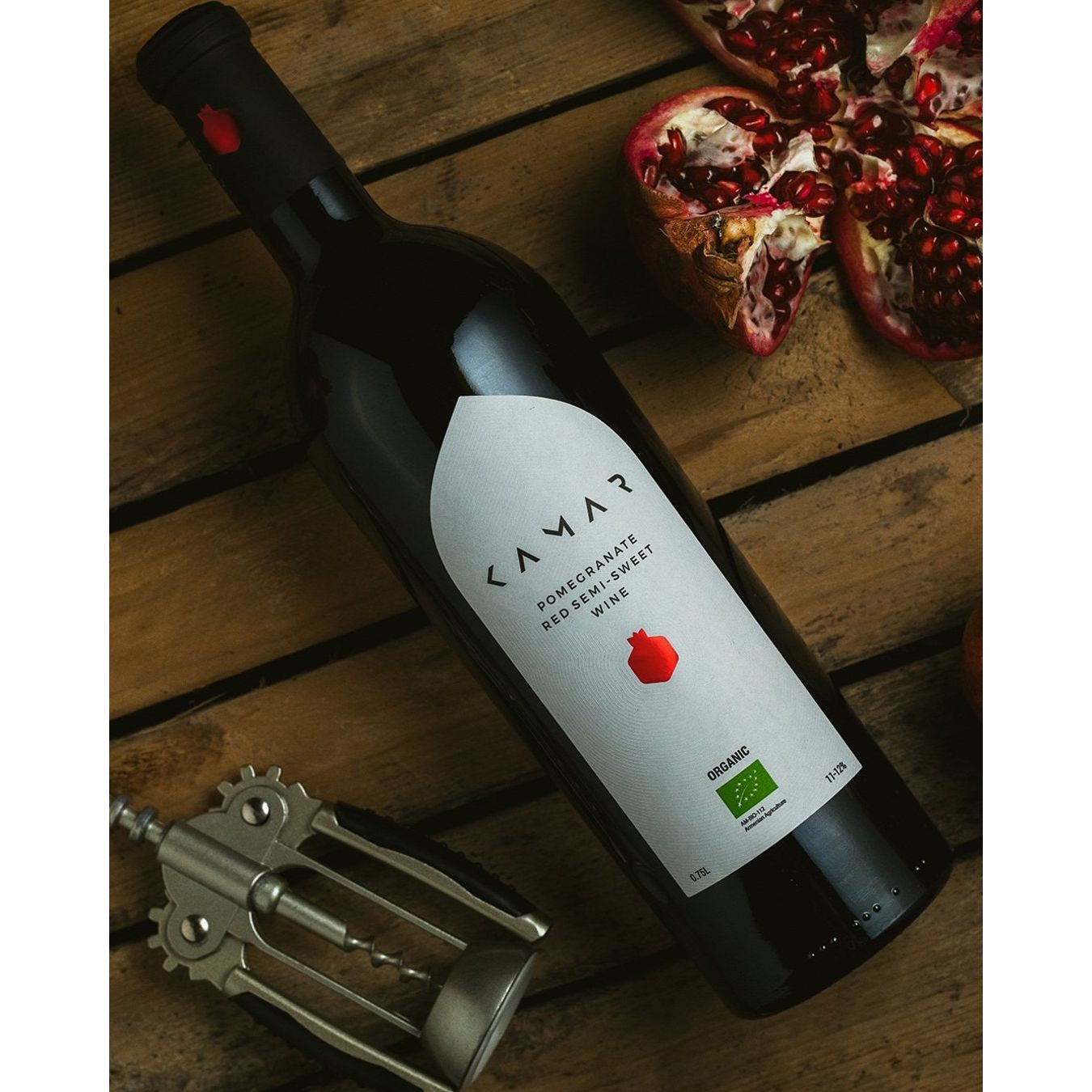 Kamar Red Semi-Sweet Pomegranate Organic 750ml