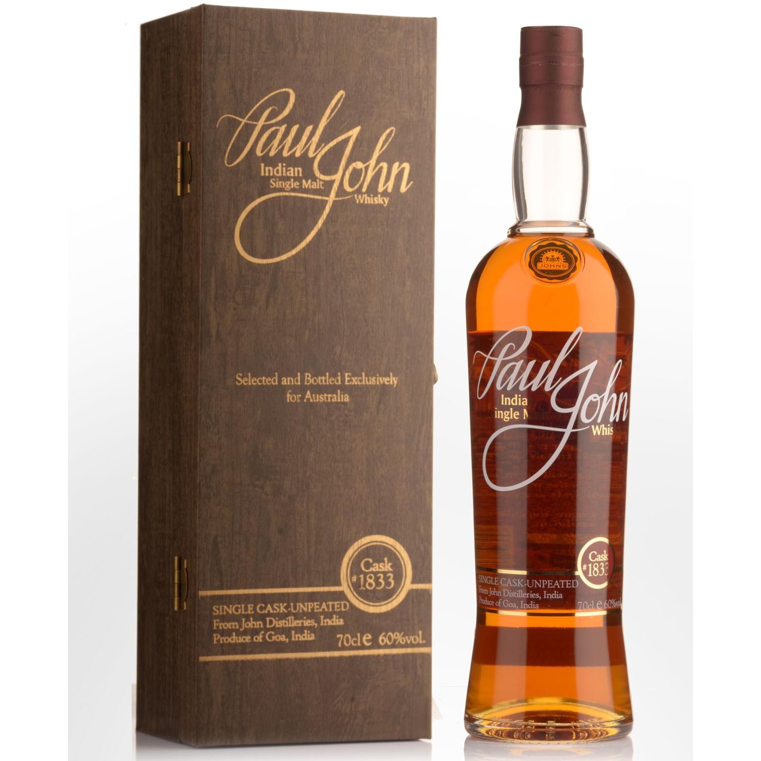 PAUL JOHN SINGLE MALT SINGLE CASK UNPEATED 700 ml @ 60% ABV - RARE