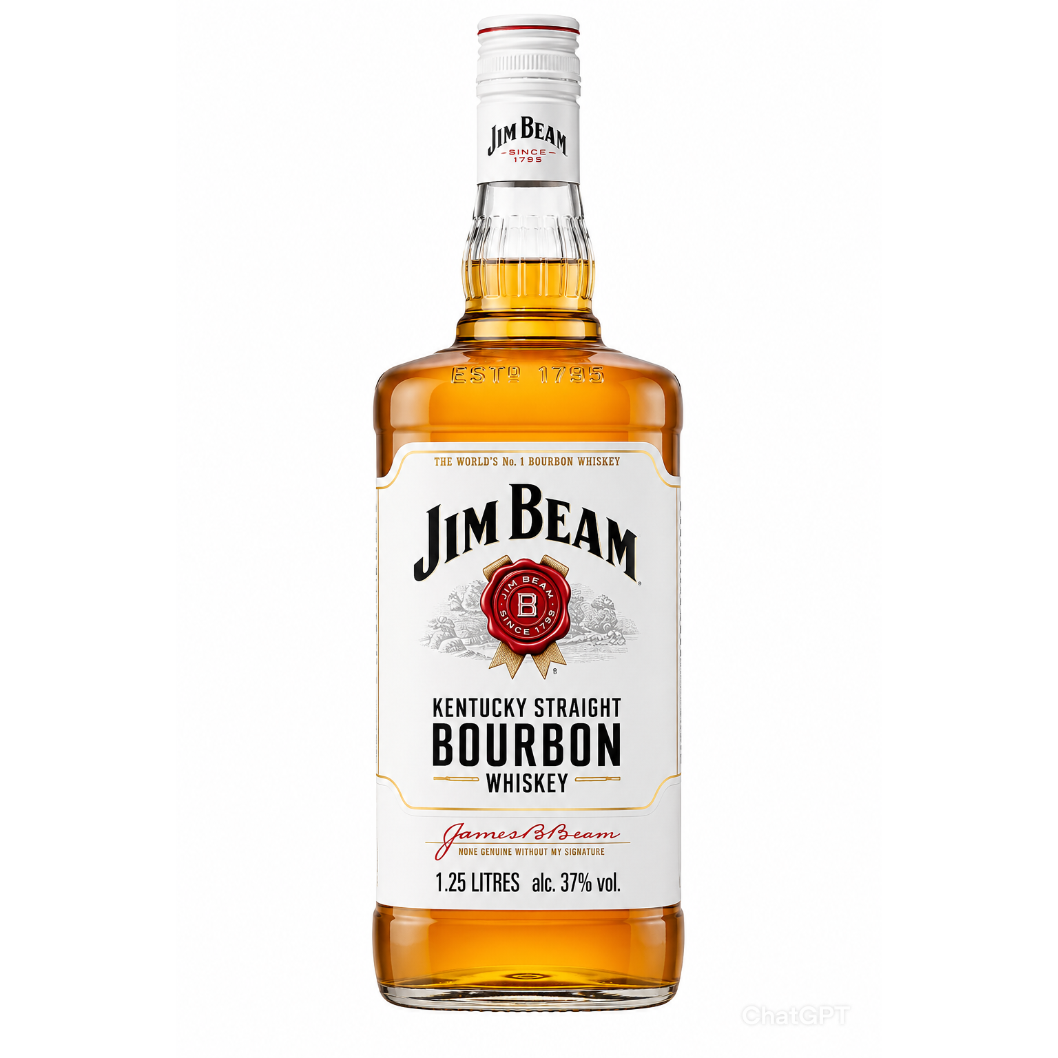 Jim Beam White Label Kentucky Straight Bourbon Whiskey 1.125L