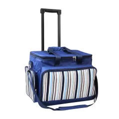 Alfresco 6 Person Picnic Bag Trolley Set Blue