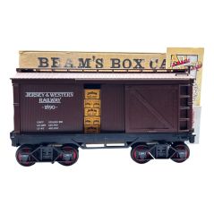 Jim Beam 100 Months Old Decanter Jersey and Western Railway Brown Box Car 750mL -  SEALED WITH BOX & PAPERS
