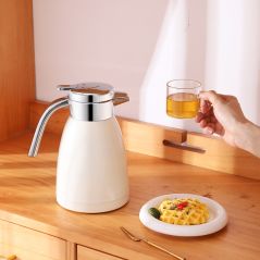SOGA 1.8L Stainless Steel Water Bottle Insulated Vacuum Flask Coffee Jug Thermal White