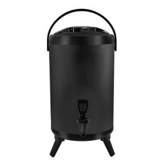 SOGA 14L Stainless Steel Insulated Milk Tea Barrel Hot and Cold Beverage Dispenser Container with Faucet Black