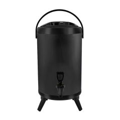 SOGA 10L Stainless Steel Insulated Milk Tea Barrel Hot and Cold Beverage Dispenser Container with Faucet Black