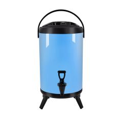 SOGA 8L Stainless Steel Insulated Milk Tea Barrel Hot and Cold Beverage Dispenser Container with Faucet Blue
