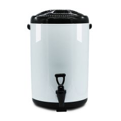 SOGA 18L Stainless Steel Insulated Milk Tea Barrel Hot and Cold Beverage Dispenser Container with Faucet White