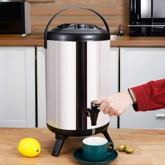 SOGA 14L Portable Insulated Cold/Heat Coffee Tea Beer Barrel Brew Pot With Dispenser