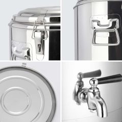 SOGA 30L Stainless Steel Insulated Stock Pot Dispenser Hot & Cold Beverage Container With Tap