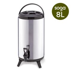 SOGA 8L Portable Insulated Cold/Heat Coffee Tea Beer Barrel Brew Pot With Dispenser