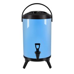 SOGA 14L Stainless Steel Insulated Milk Tea Barrel Hot and Cold Beverage Dispenser Container with Faucet Blue