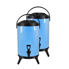 SOGA 2X 12L Stainless Steel Insulated Milk Tea Barrel Hot and Cold Beverage Dispenser Container with Faucet Blue