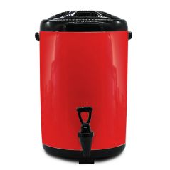SOGA 2X 14L Stainless Steel Insulated Milk Tea Barrel Hot and Cold Beverage Dispenser Container with Faucet Red
