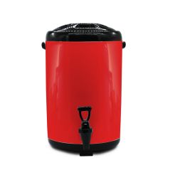 SOGA 2X 18L Stainless Steel Insulated Milk Tea Barrel Hot and Cold Beverage Dispenser Container with Faucet Red