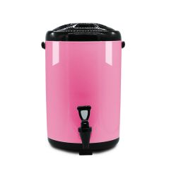 SOGA 2X 12L Stainless Steel Insulated Milk Tea Barrel Hot and Cold Beverage Dispenser Container with Faucet Pink