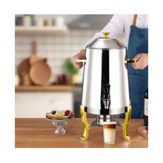 SOGA 2X Stainless Steel Dispenser Beverage Juicer Commercial Buffet Drink Container Jug with Side Handles