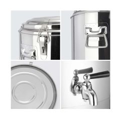 SOGA 2X 50L Stainless Steel Insulated Stock Pot Dispenser Hot & Cold Beverage Container With Tap