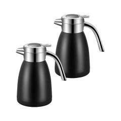 SOGA 2X 1.2L Stainless Steel Water Bottle Insulated Vacuum Flask Coffee Jug Thermal Black