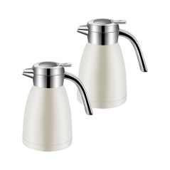 SOGA 2X  1.2L Stainless Steel Water Bottle Insulated Vacuum Flask Coffee Jug Thermal White