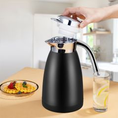 SOGA 2X 1.2L Stainless Steel Water Bottle Insulated Vacuum Flask Coffee Jug Thermal Black